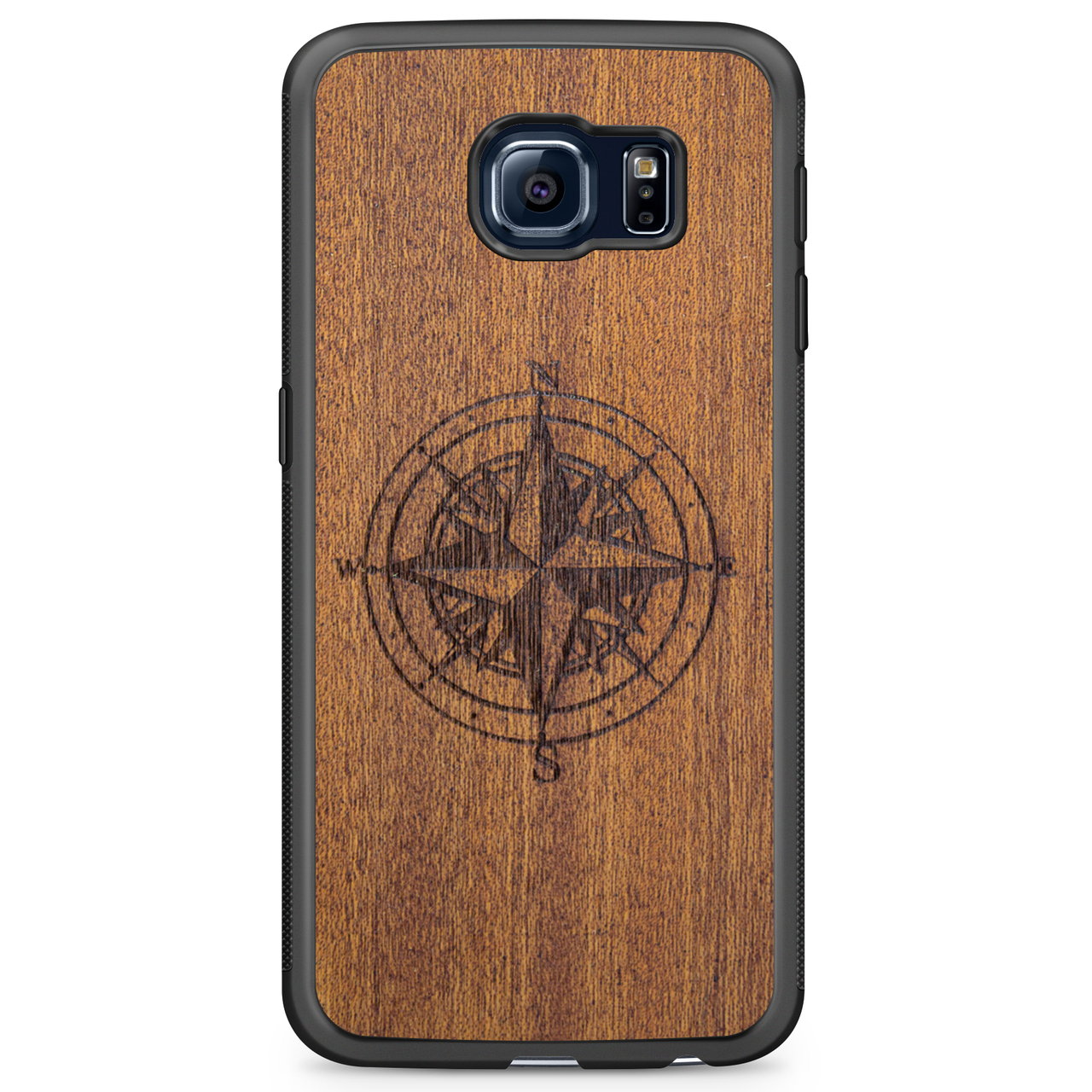 Mahogany Wood Compass Phone Case