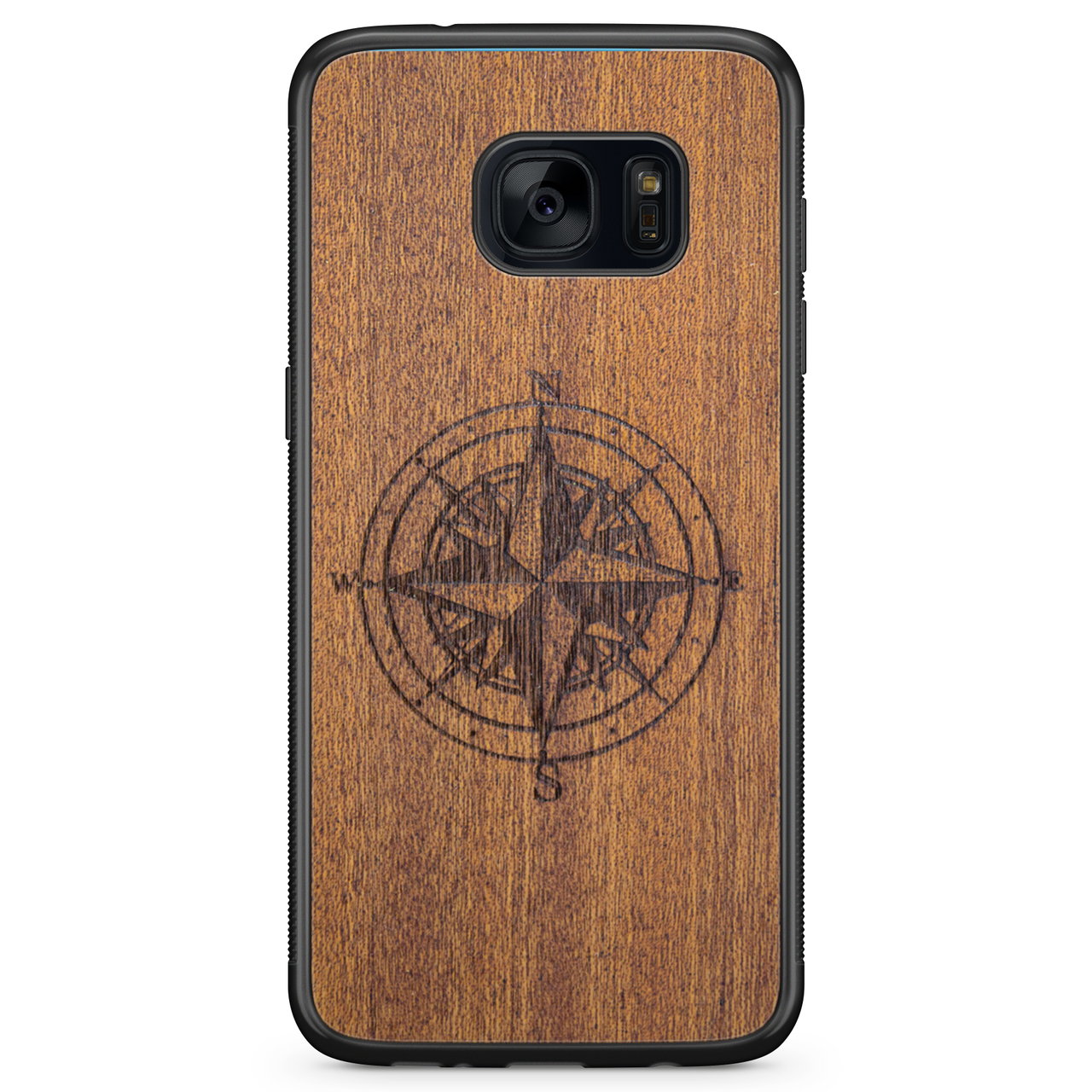 Mahogany Wood Compass Phone Case