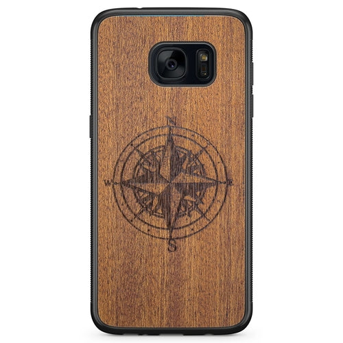 Mahogany Wood Compass Phone Case