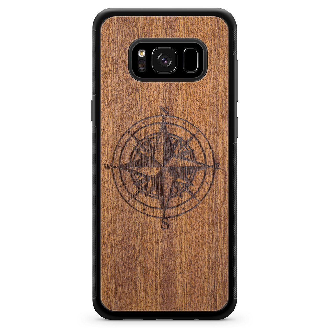 Mahogany Wood Compass Phone Case