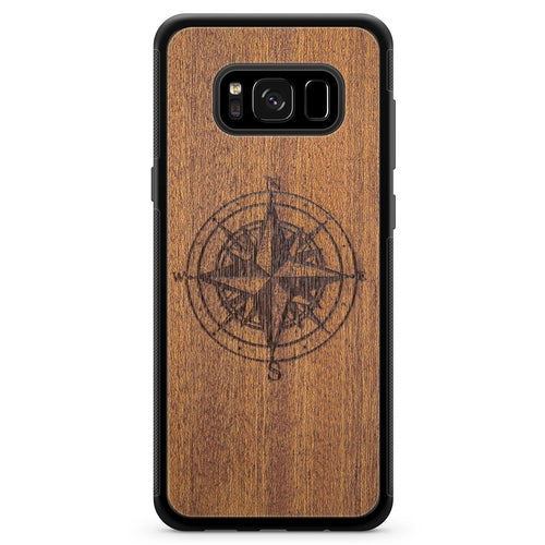 Mahogany Wood Compass Phone Case