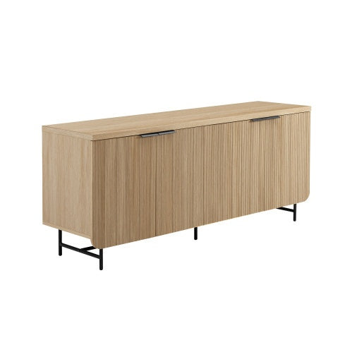 Modern Fluted-Door Minimalist Wooden Storage Sideboard