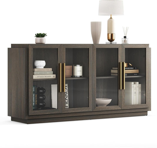 Elegant Modern Wood Glass-Buffet-Sideboard