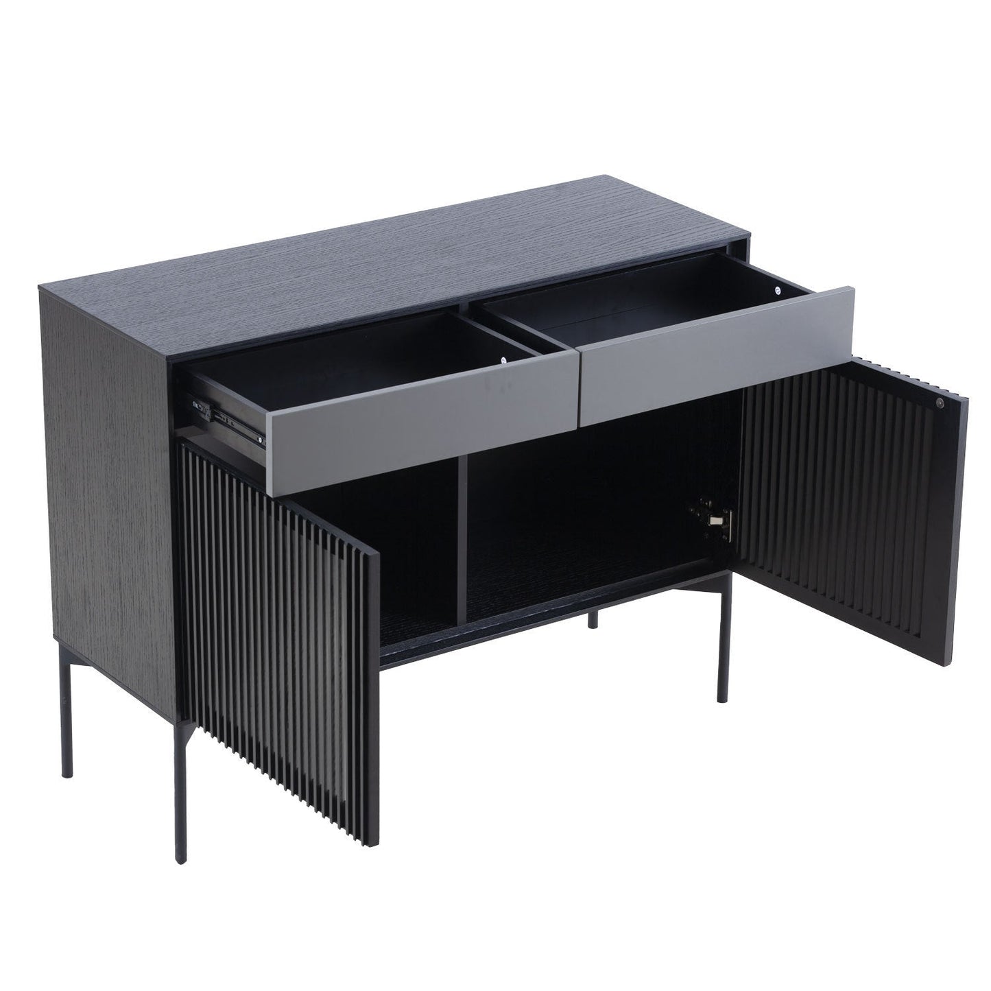 Mid Century Wooden Sideboard Buffet Table Storage Cabinet