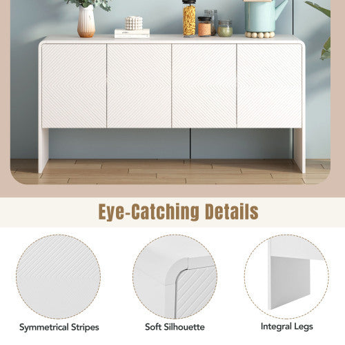 Minimalist Style Wooden Sideboard with 60-inch Storage