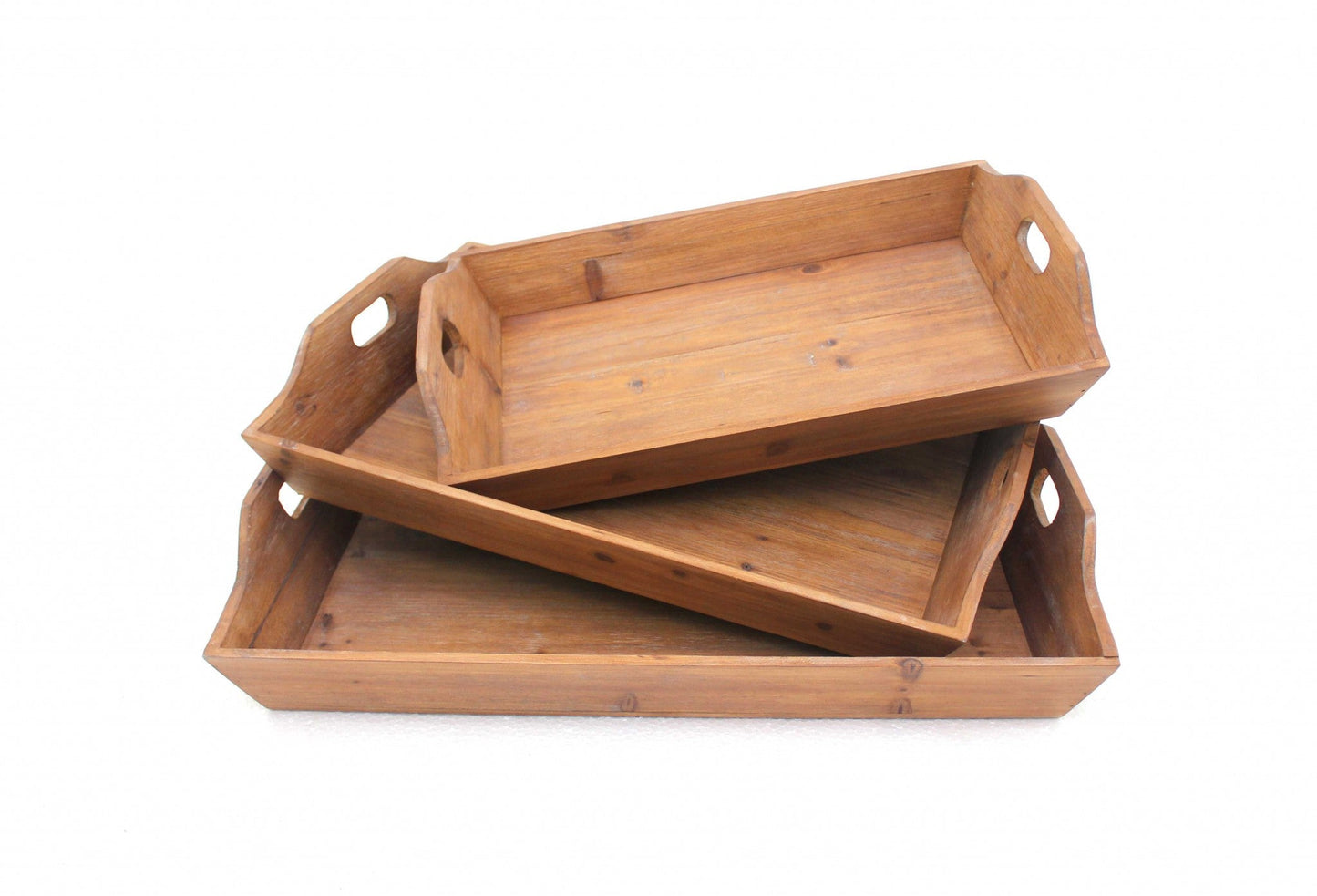 Brown Country Cottage Wooden Serving Tray's