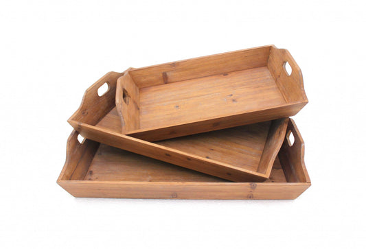 Brown Country Cottage Wooden Serving Tray's