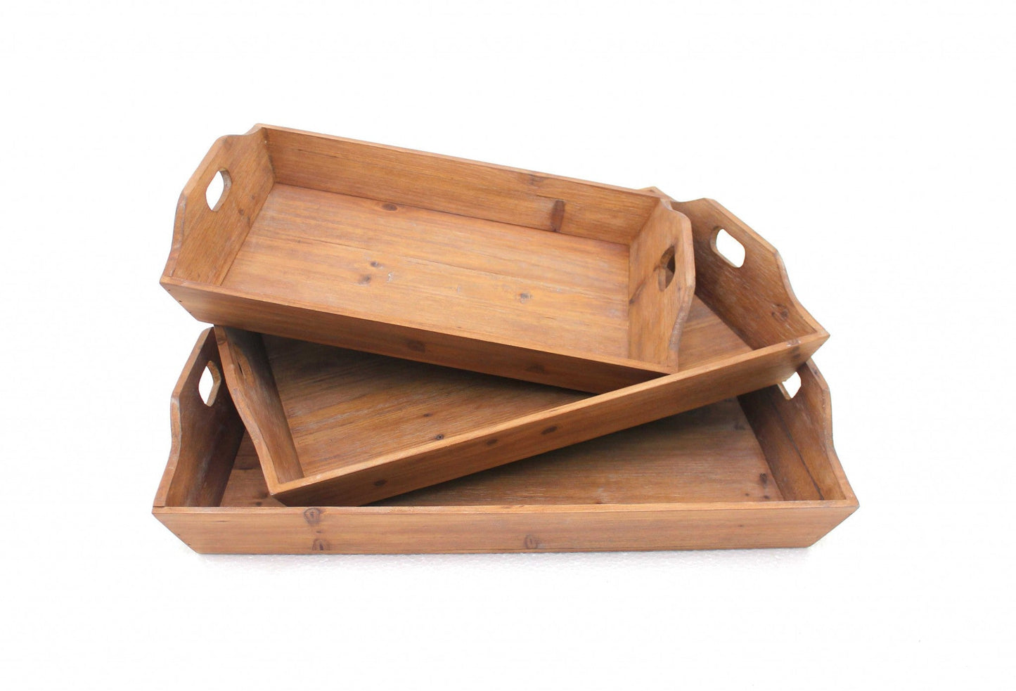Brown Country Cottage Wooden Serving Tray's