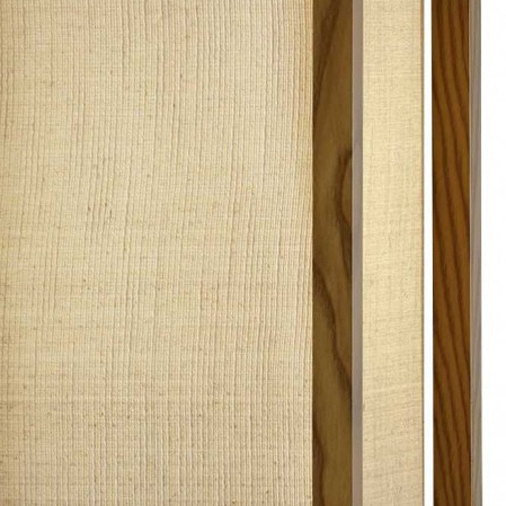 63" Black And White Solid Wood Column Floor Lamp With White Fabric