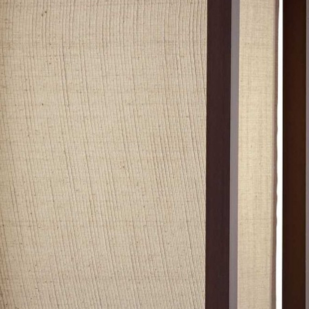 63" Black And White Solid Wood Column Floor Lamp With White Fabric
