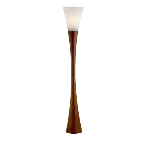 68" Brown And White Solid Wood Novelty Floor Lamp