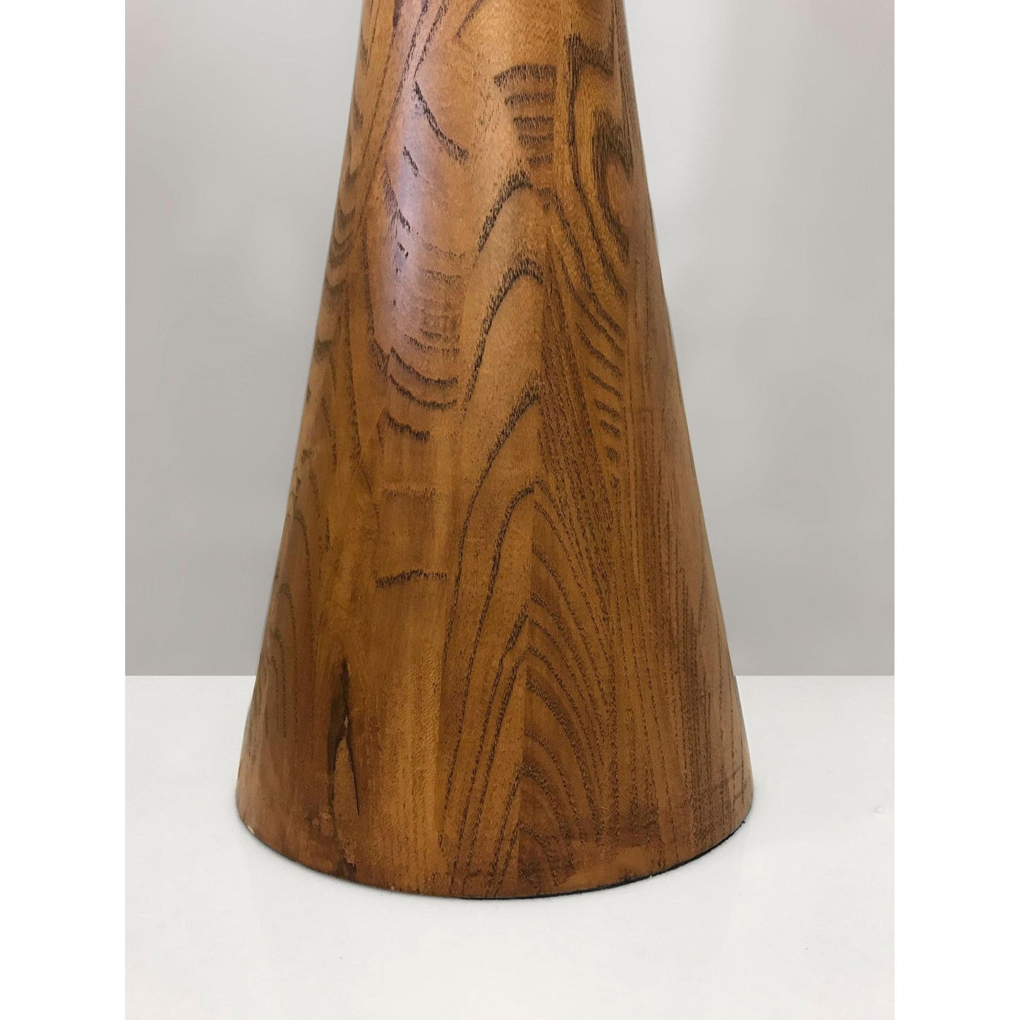 68" Brown And White Solid Wood Novelty Floor Lamp