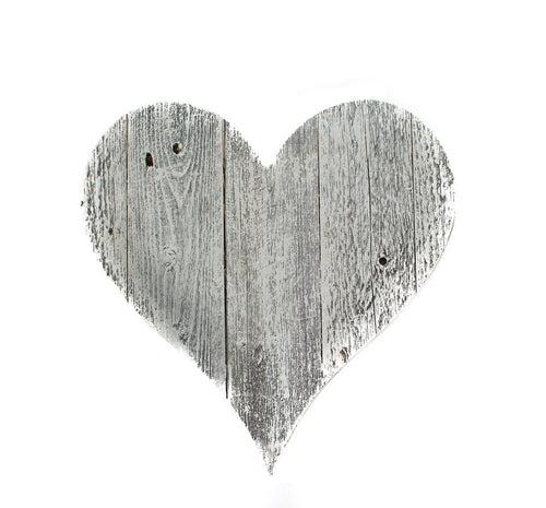 Whitewash Reclaimed Wood Heart Wall Decor