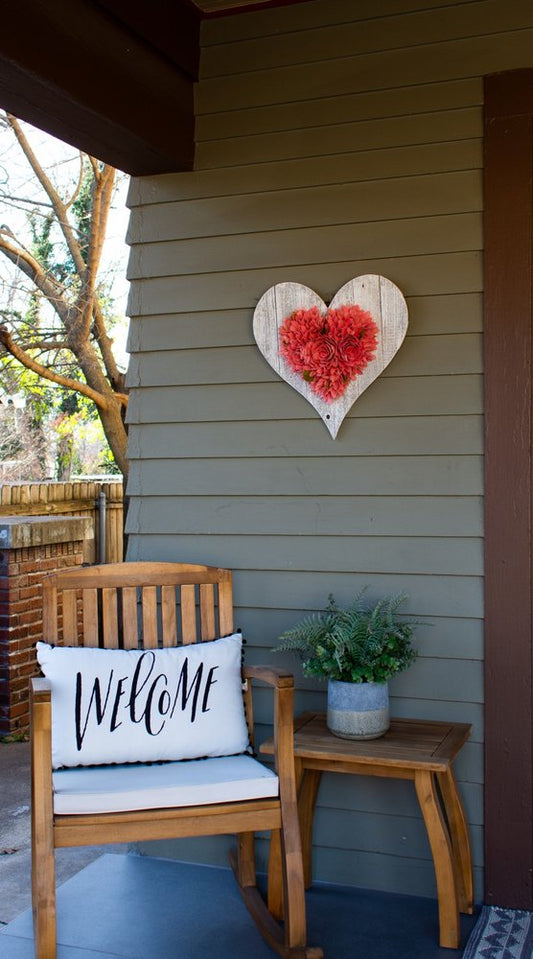 Whitewash Reclaimed Wood Heart Wall Decor