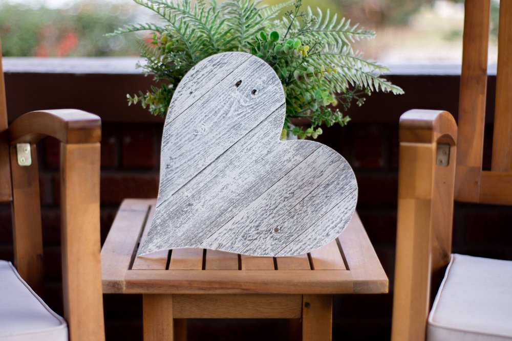 Whitewash Reclaimed Wood Heart Wall Decor