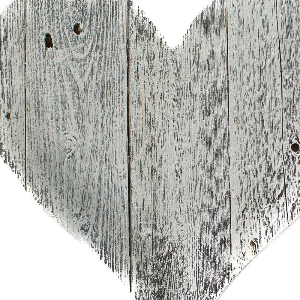 Whitewash Reclaimed Wood Heart Wall Decor