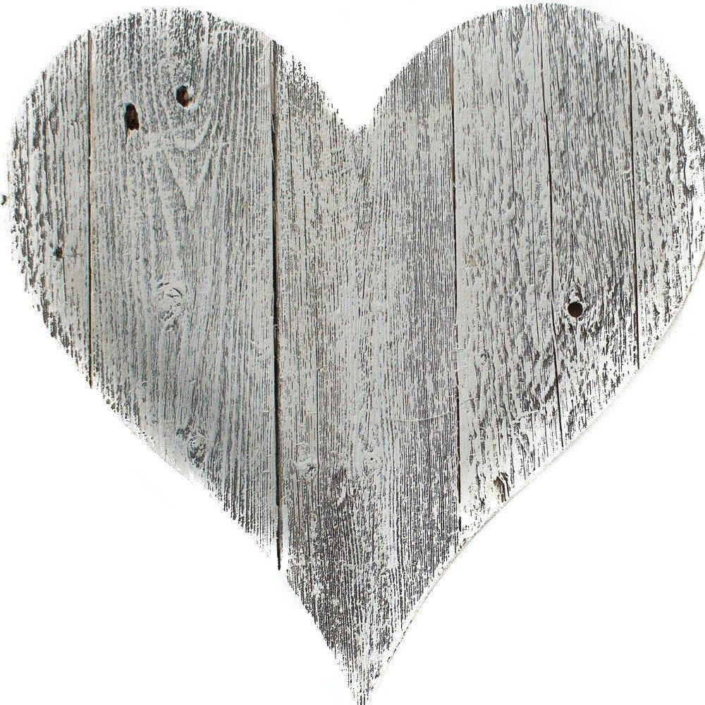 Whitewash Reclaimed Wood Heart Wall Decor