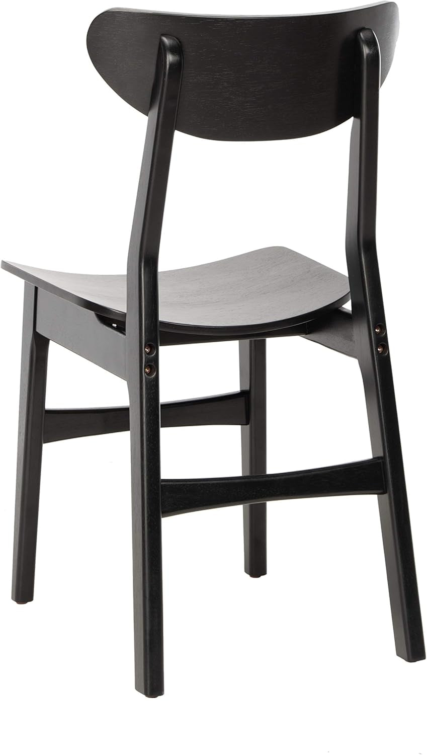 Retro Wooden Black Dining Chair - Set of 2