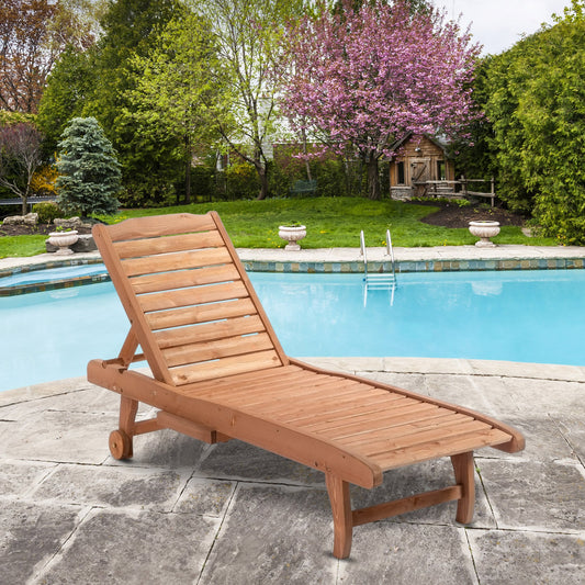 Adjustable Wooden Outdoor Lounge Chair