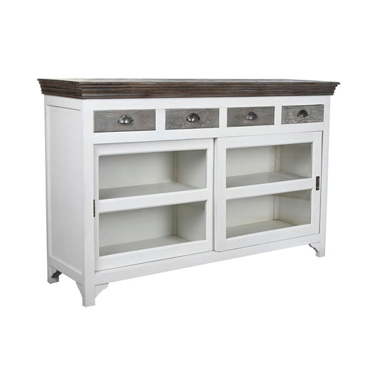 Dark Mango Wood Sideboard with White Finish