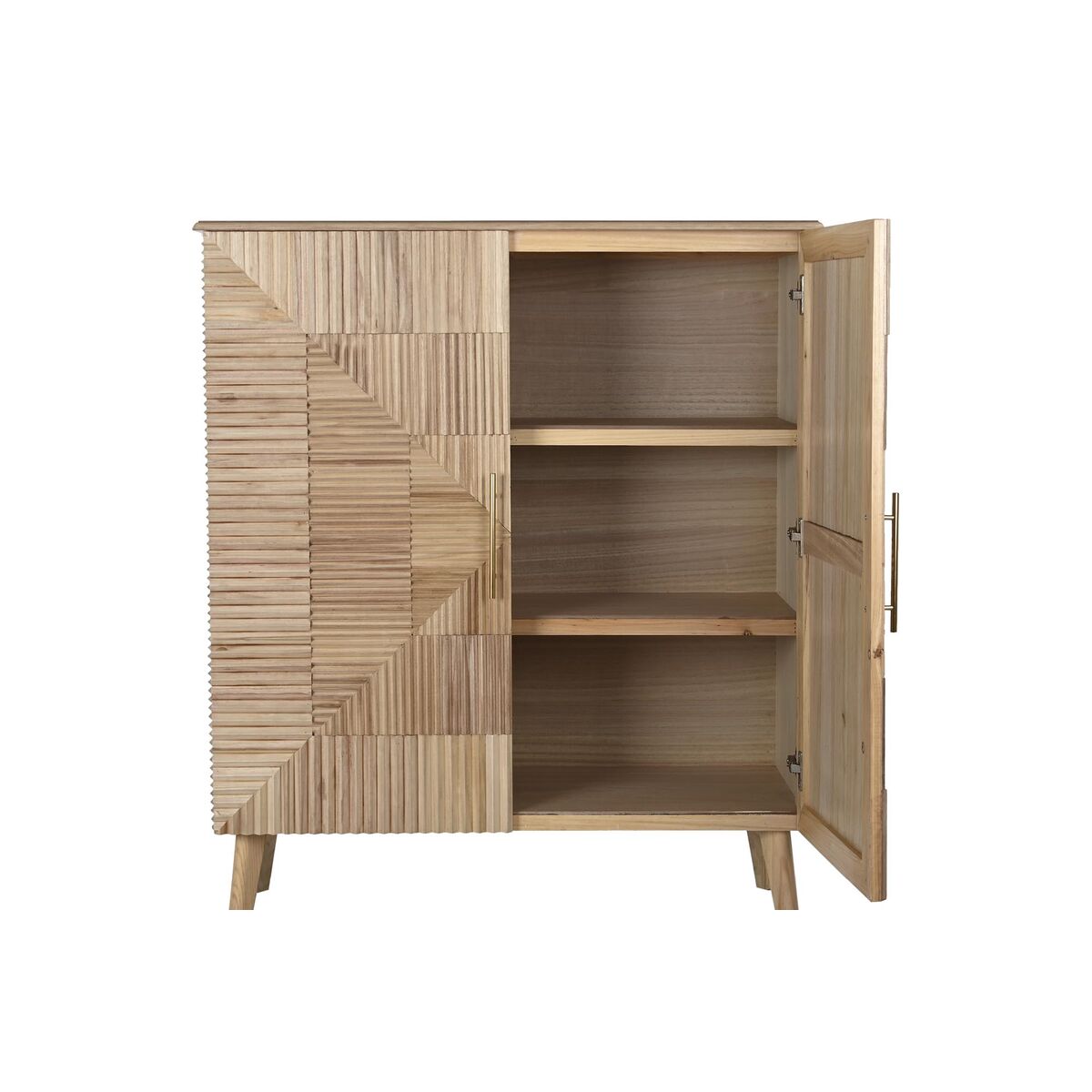 Golden Light Brown Scandi Wooden Cabinet