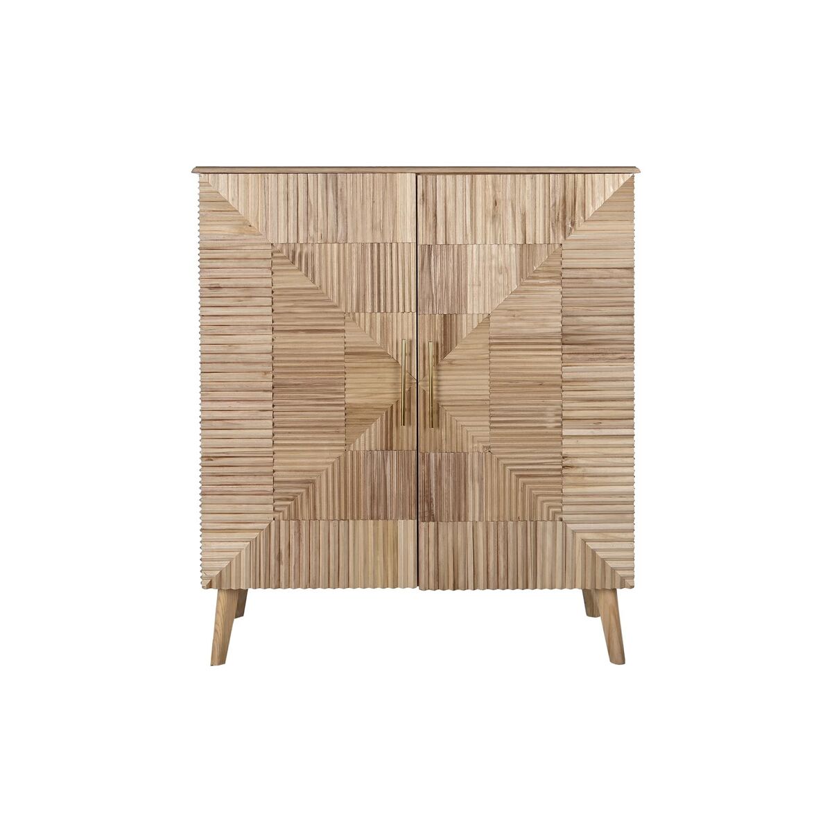 Golden Light Brown Scandi Wooden Cabinet