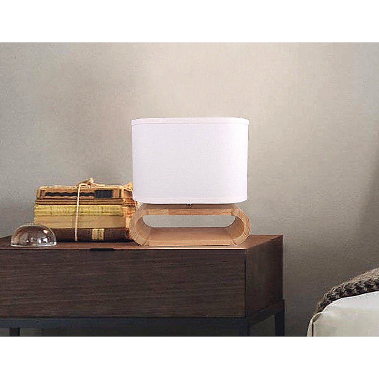 ScandiGlow Wood & Linen Table Lamp