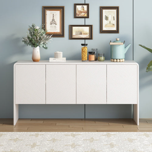Minimalist Style Wooden Sideboard with 60-inch Storage