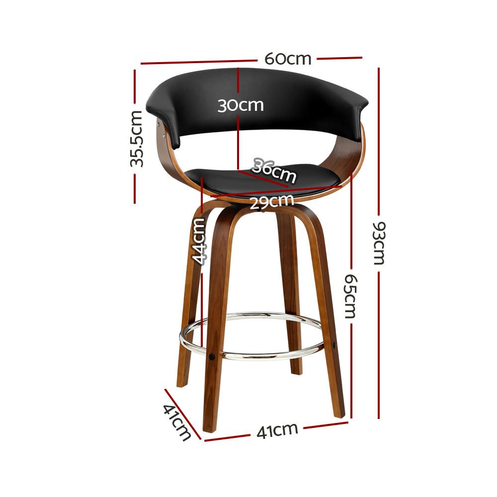 Wooden Framed Swivel Leather Bar Stool
