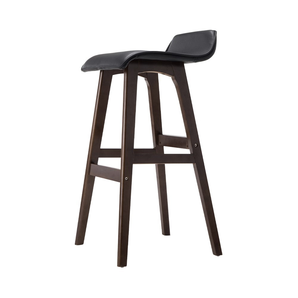 Wood Wave Style Bar Stool Set of 2