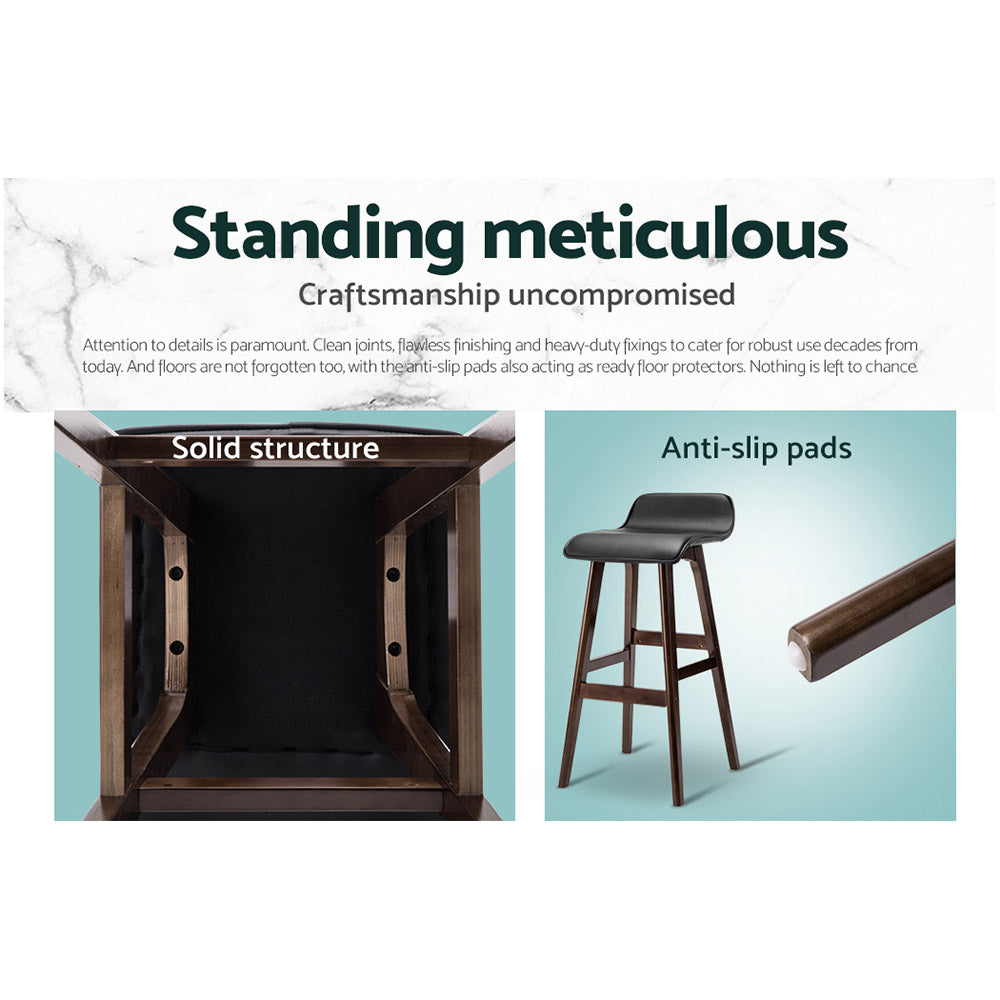 Wood Wave Style Bar Stool Set of 2