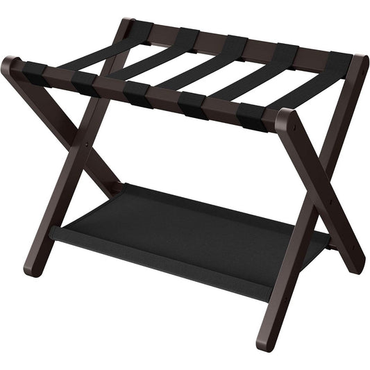 Bamboo Luggage Rack in Chestnut Brown Wood Finish