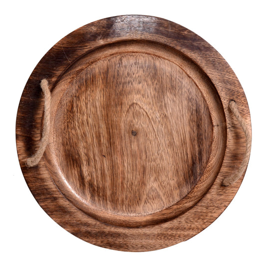 Mango Wood Tray with Jute Rope Handles