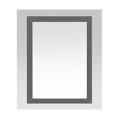 Dark Grey Solid Wood Framed Mirror