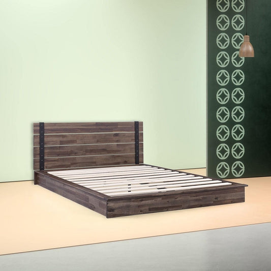 Full size Acacia Wood Low Profile Platform Bed Frame