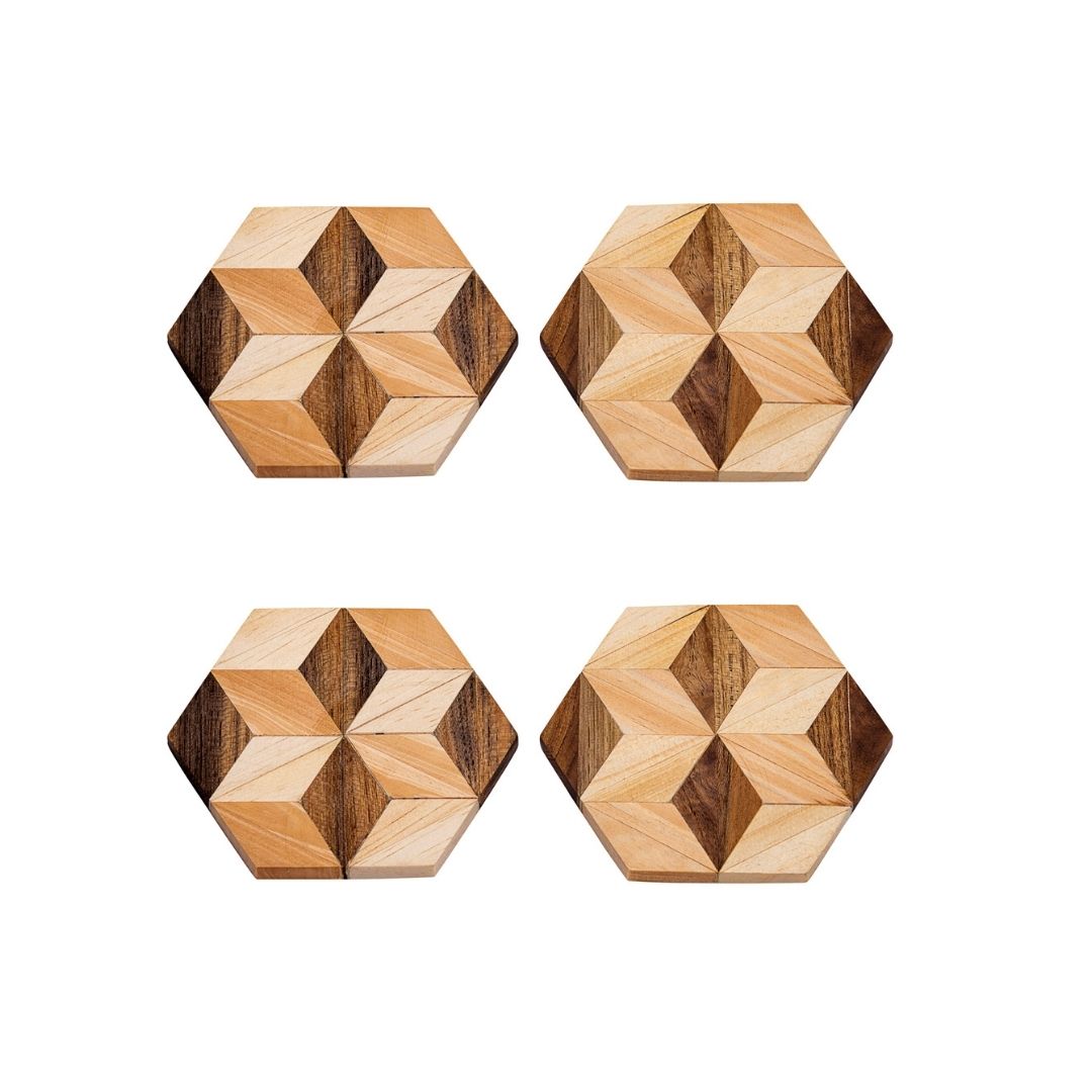 Handmade Hexagon Wooden Coasters