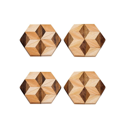 Handmade Hexagon Wooden Coasters