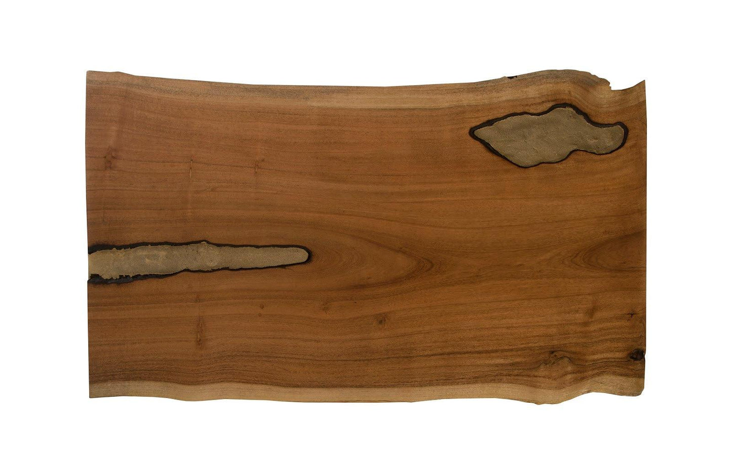 Natural Solid Wood Molten Coffee Table with Poured Brass