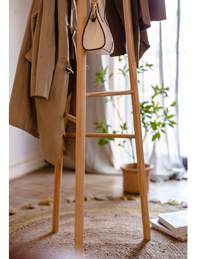Solid Ash Wood Coat Rack