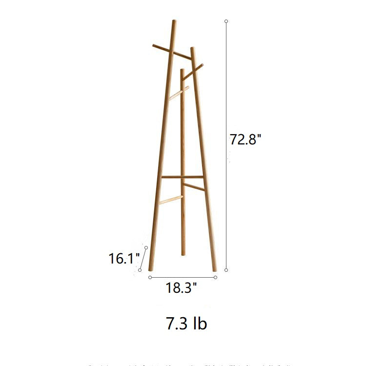 Solid Ash Wood Coat Rack