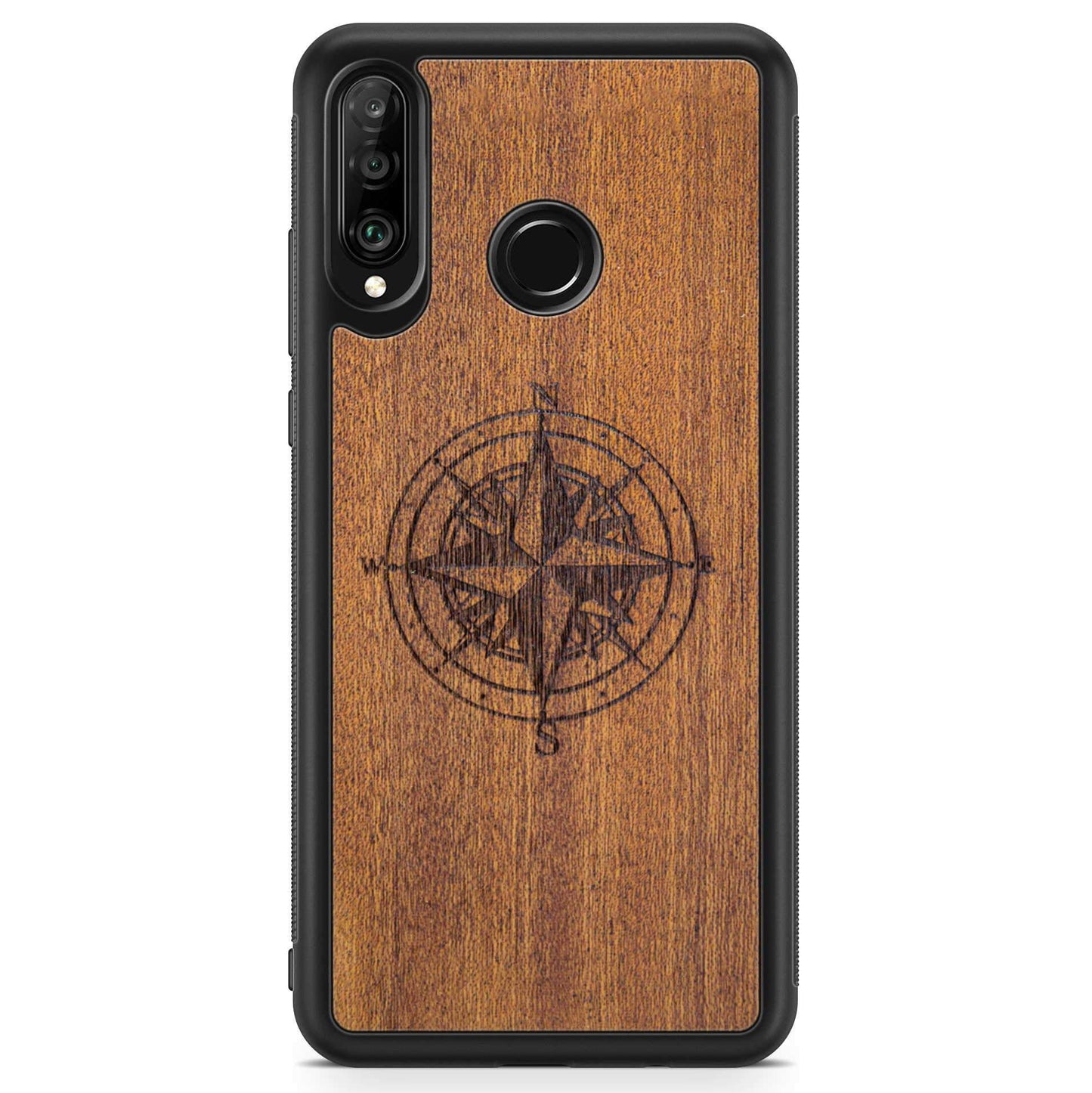 Mahogany Wood Compass Phone Case