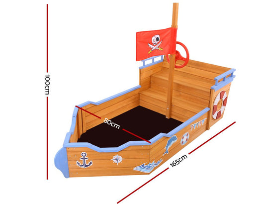 Keezi Kids Wooden Boat Sand Pit