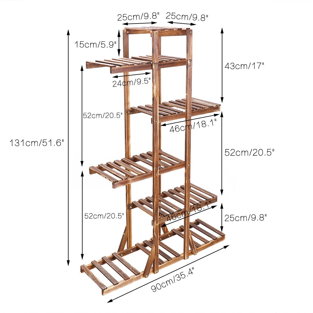 Six Tier Wooden Plant Home Decor Stand