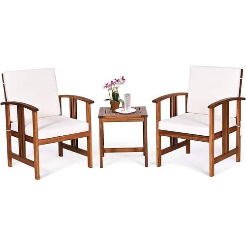 Acacia Wood 3-Piece Outdoor Patio Furniture Set