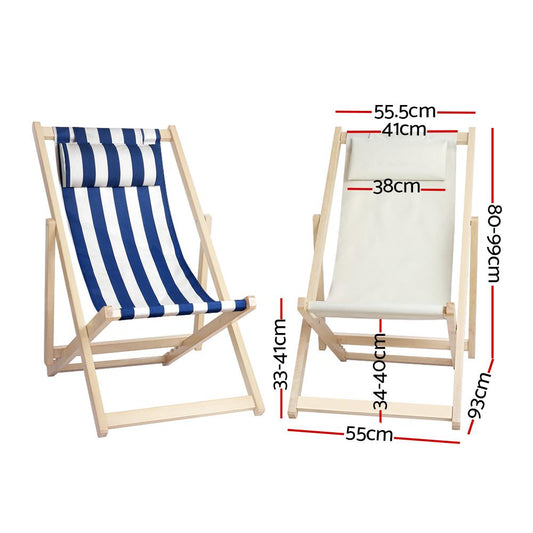 Poplar Wood Outdoor Sun Lounge Chair