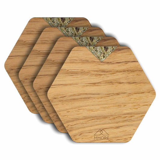 Oak Wood Handcrafted Coasters