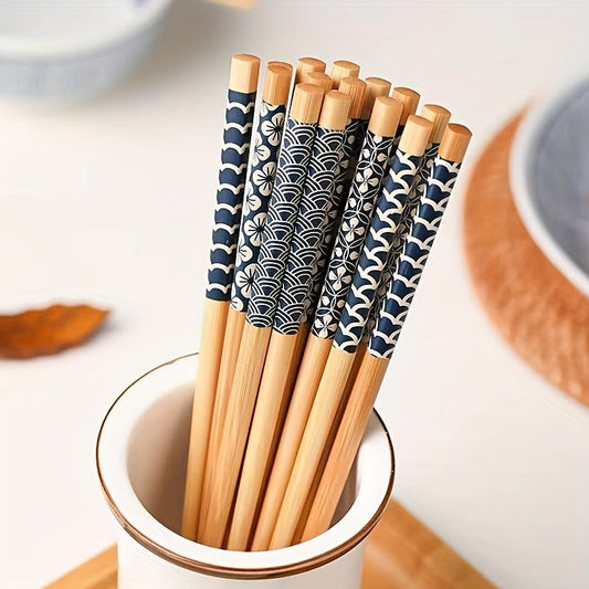 Premium Reusable Multicolor Nonslip Bamboo Chopsticks