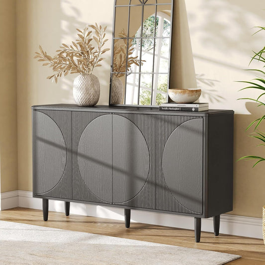 Modern Wooden 59-Inch Sideboard Buffet Table with Storage