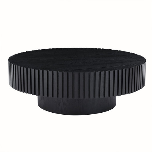 Black Nesting Round Wood Coffee Table