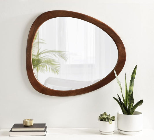Mango Wood Asymmetrical Wall Mirror